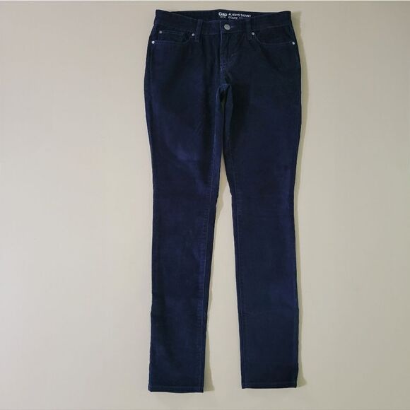 Gap Women's Navy Always Skinny Coupe Toujours Svelte Corduroy Pants - Picture 3 of 10